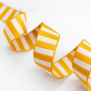 1 1/2" Wide Bold Stripe Webbing: Cactus & Off White