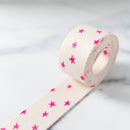Starry Webbing: Natural in Pink 1 1/2" wide