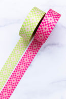 Webbing: Bitmapped in Neon Yellow - 1 1/2" wide
