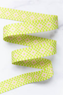 Webbing: Bitmapped in Neon Yellow - 1 1/2" wide