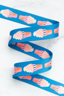 Webbing: Ice Cream in Bright Blue 1 1/2" wide
