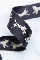 Webbing: Snow Leopards in Black - 1 1/2" wide