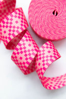 Webbing: Bitmapped in Neon Pink - 1 1/2" wide