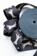 Webbing: Snow Leopards in Black - 1 1/2" wide