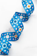 Webbing: Florametry in Bright Blue 1 1/2" wide