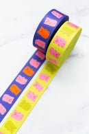 Webbing: Gummy Bears in Royal Blue 1 1/2" wide