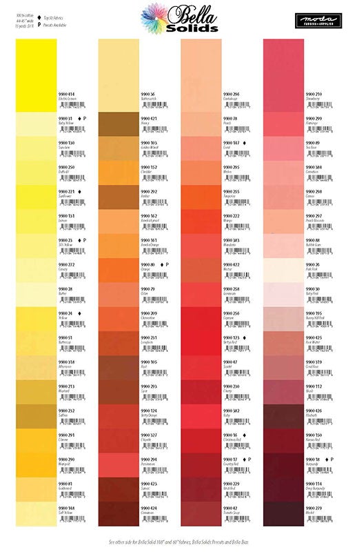 Moda Bella Color Chart Card