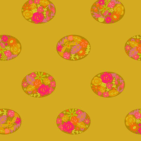 Ellipse: Floral Dot in Goldenrod