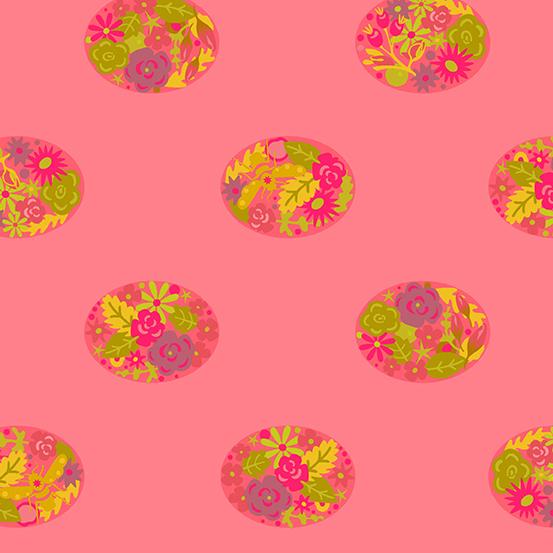 Ellipse: Floral Dot in Salmon