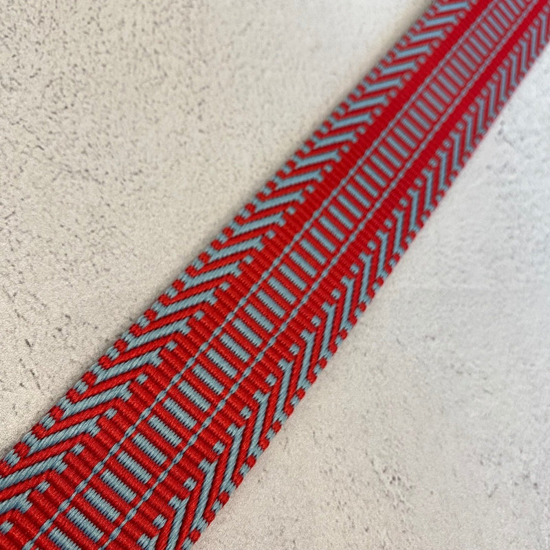 Jacquard Webbing: Red & Blue
