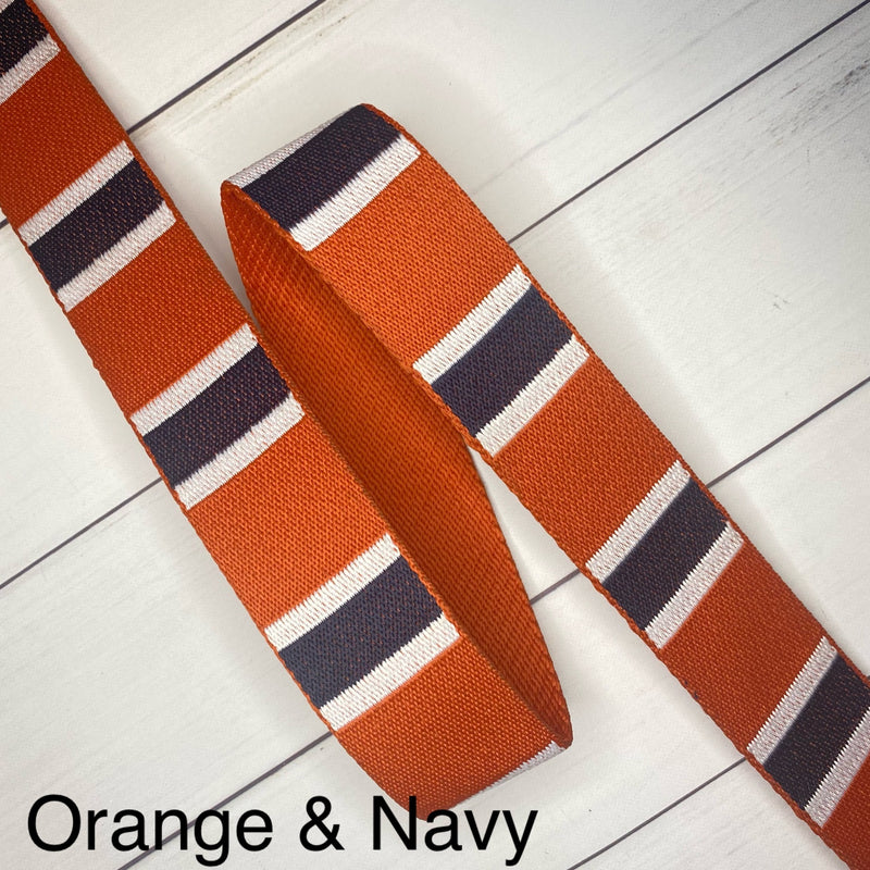 Color Dash Webbing: Orange & Navy