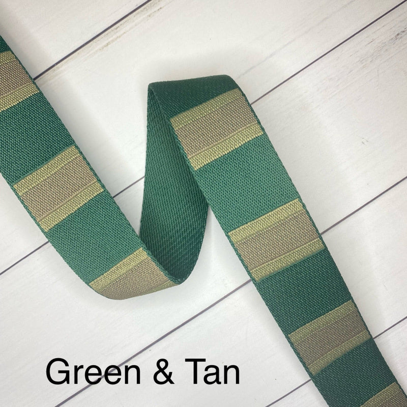 Color Dash Webbing: Green & Tan