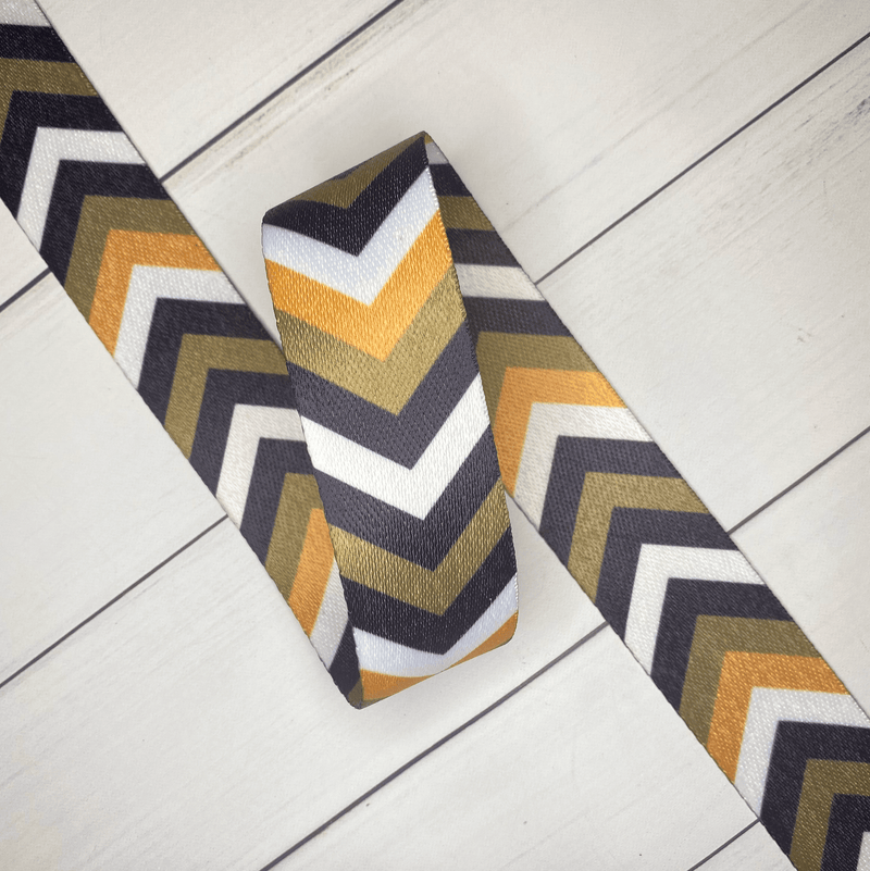 Printed Webbing: Navy & Mustard