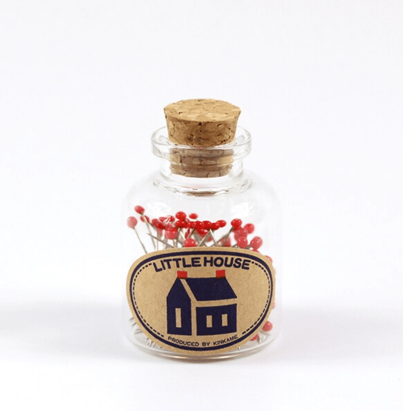 Little House Glass Head Pins