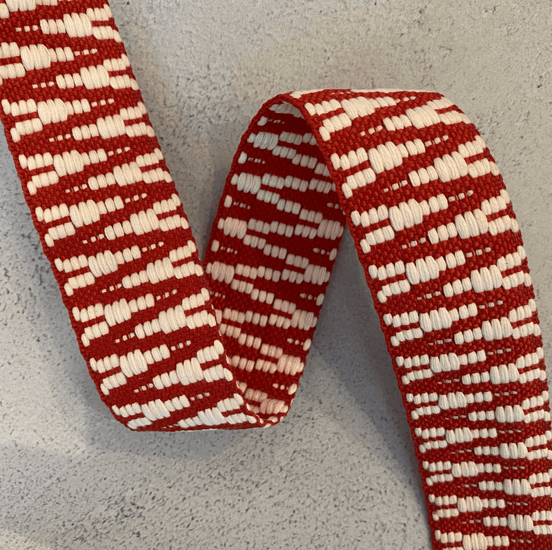 Zig Zag Webbing: Red & Natural