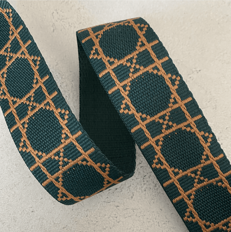 Diamond Webbing - Deep Teal with Gold