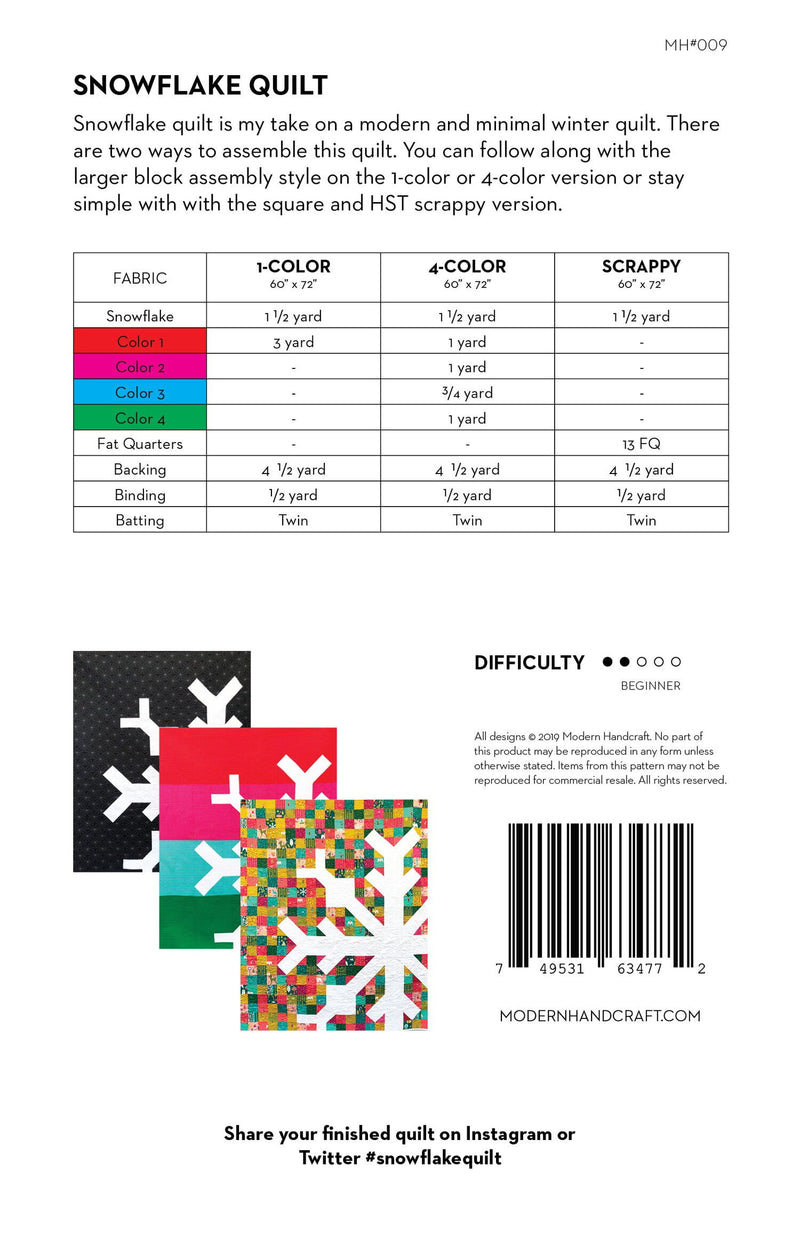 Snowflake Quilt Pattern