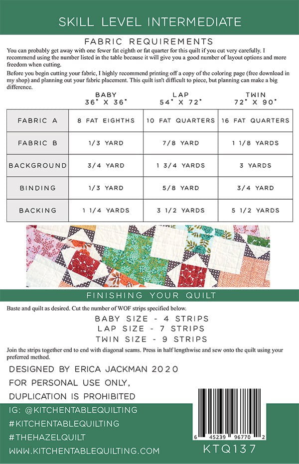 The Hazel Quilt Pattern