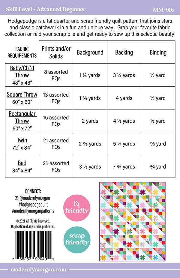 Hodgepodge Quilt Pattern