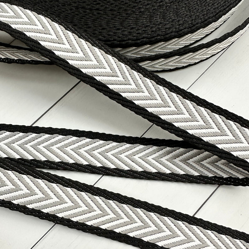 Webbing: Chevron in Gray & White