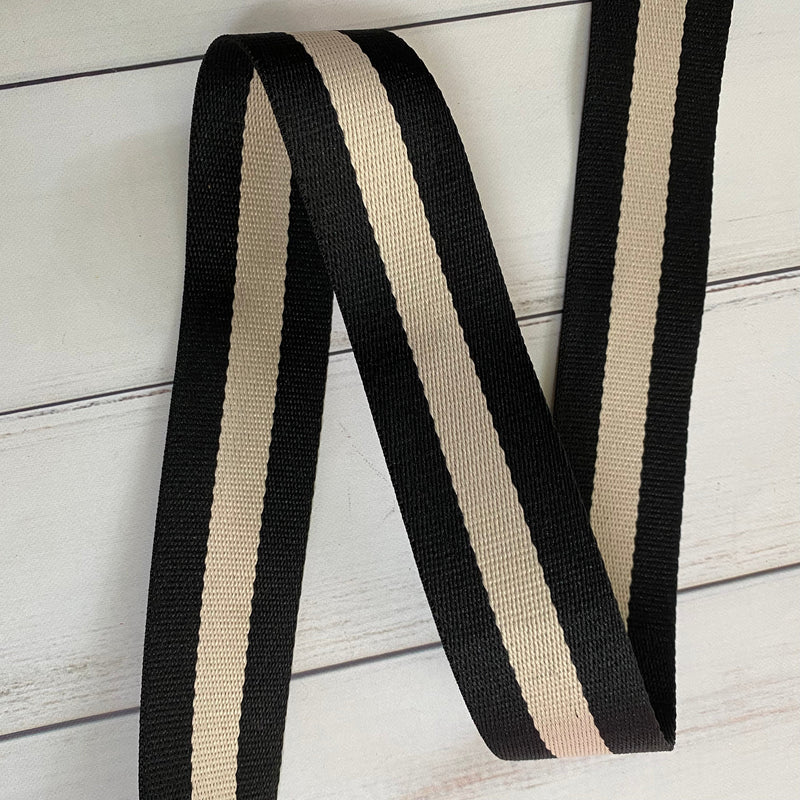Stripe Webbing: Black & Ivory