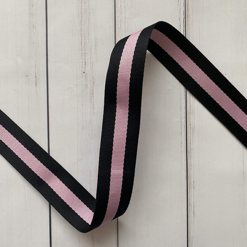 Stripe Webbing: Black and Pink