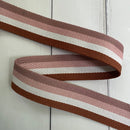 Quad Stripe - Mauve & Chocolate
