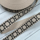 Diamond Webbing - Natural with Black