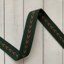 Arrow Webbing: Emerald with Deep Beige