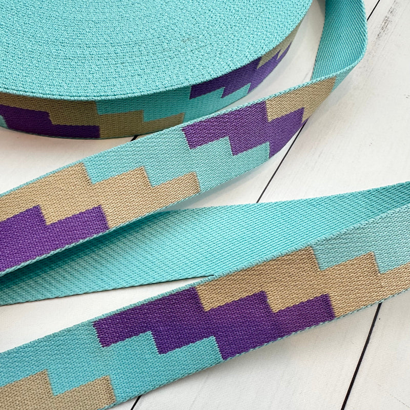 Geometric Webbing: Light Blue &  Lavender