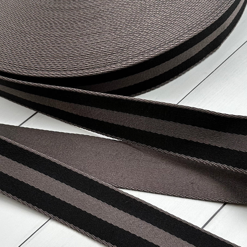 Stripe Webbing: Black and Charcoal