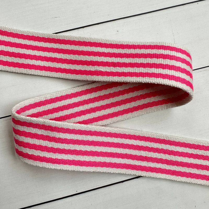 Nine Stripe Webbing: Bright Pink