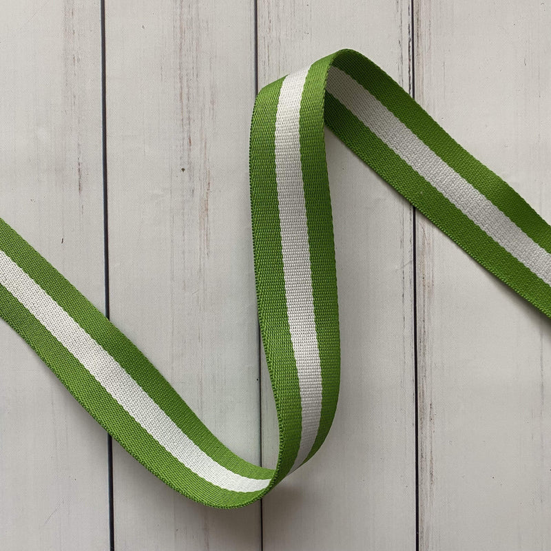Stripe Webbing: Green and White