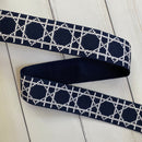 Diamond Webbing - Navy with White
