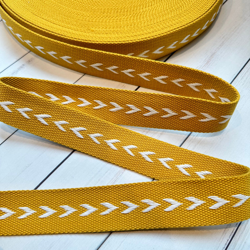 Arrow Webbing: Saffron & White