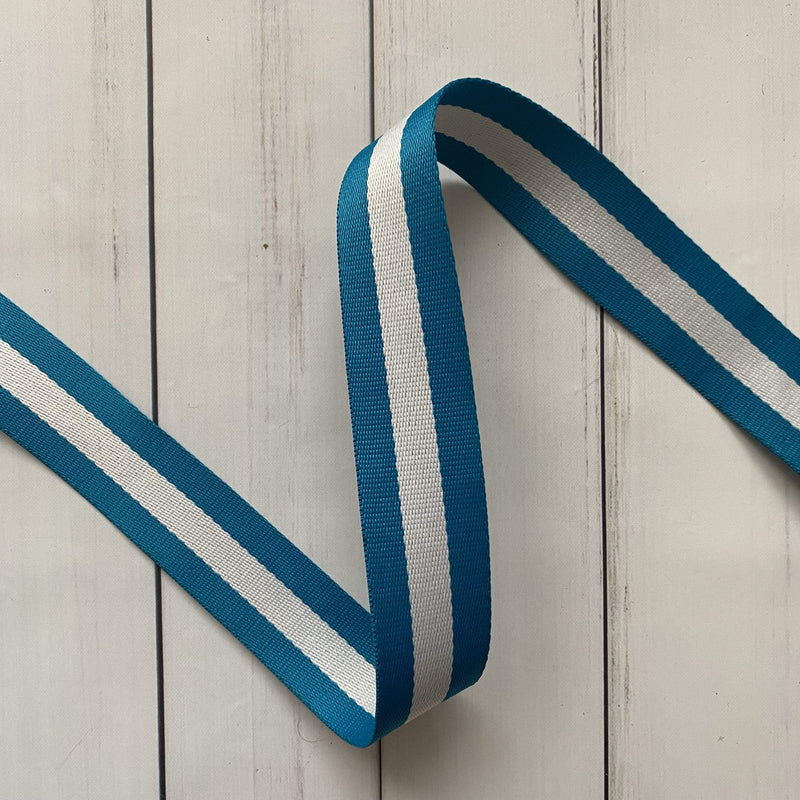Stripe Webbing: Teal and White