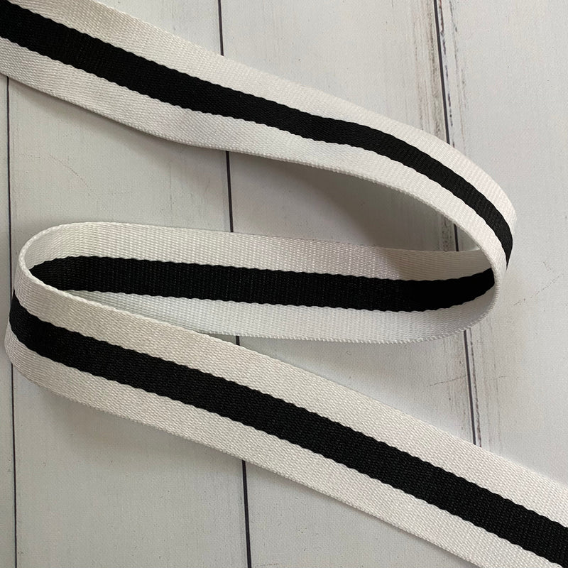 Stripe Webbing: White with Black