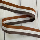 Stripe Webbing: Rust, White & Gray