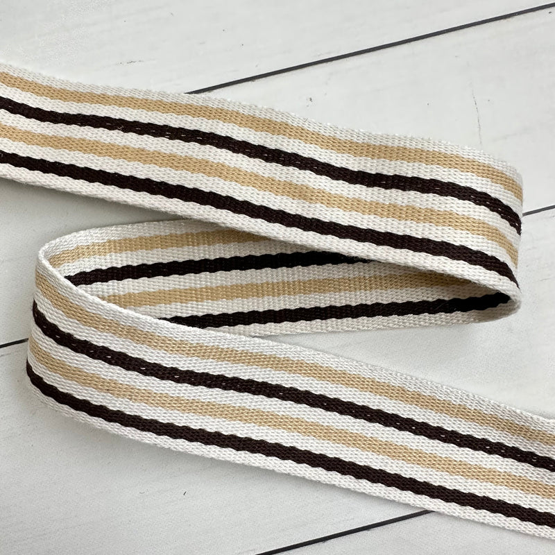 Nine Stripe Webbing: Latte